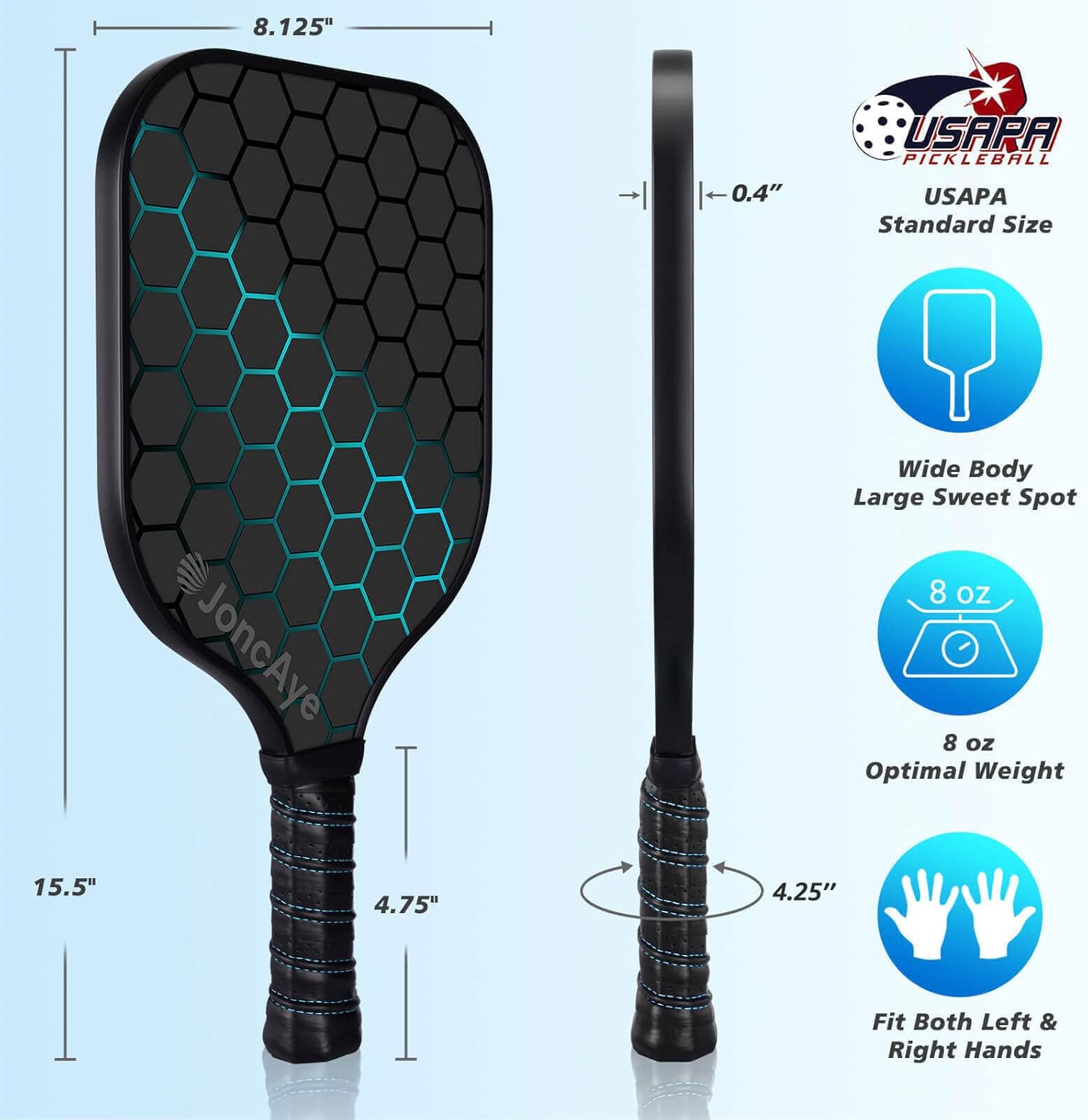 Thumbnail 4 de JoncAye BLITZ Pickleball Paddle Set 8 oz