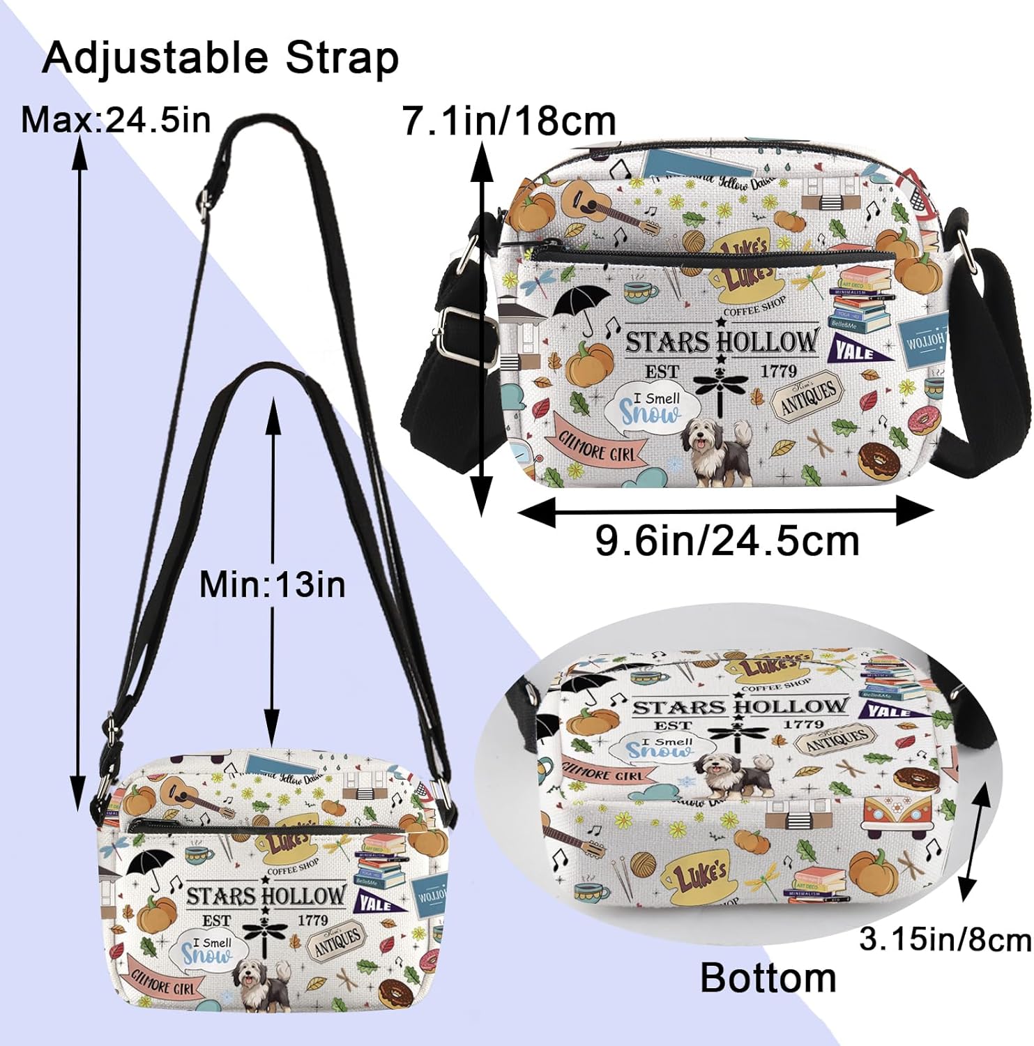 Thumbnail 3 de TSOTMO Stars Hollow Crossbody Bag – Lorelei & Rory Inspired Messenger, Lukes Diner Gift