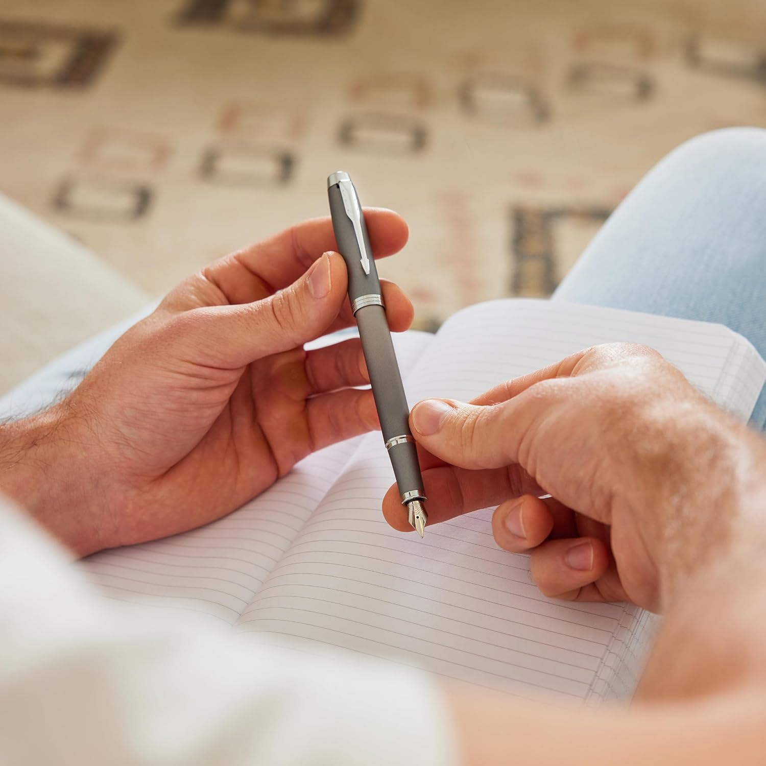 Thumbnail 1 de Parker IM Writing Rituals Stylo plume Gris chrome moyenne ⌚