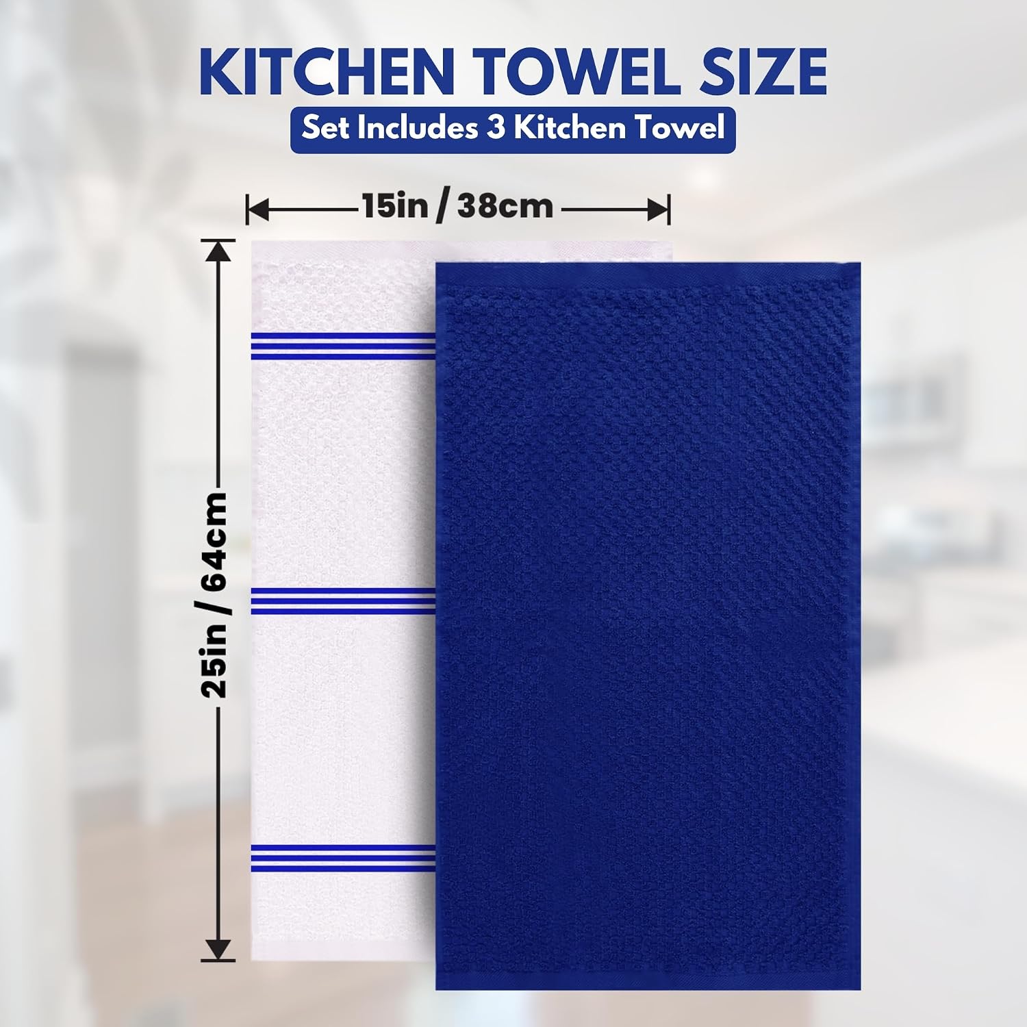 Thumbnail 3 de Infinitee Xclusives Cotton Kitchen Towels 15 x 25 Inches