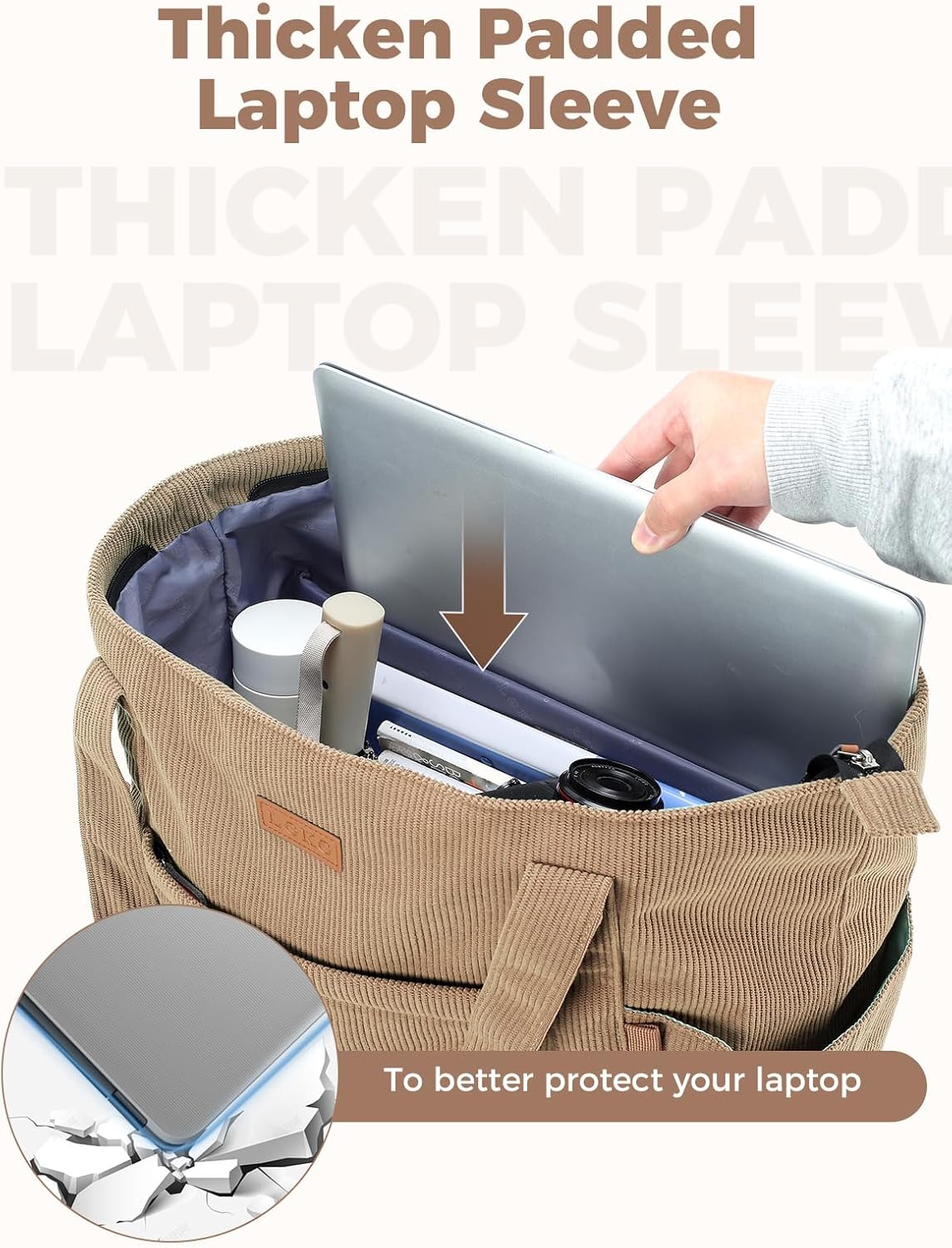 Thumbnail 4 de Lekespring Cord Laptoptasche 18 L Damen 👜