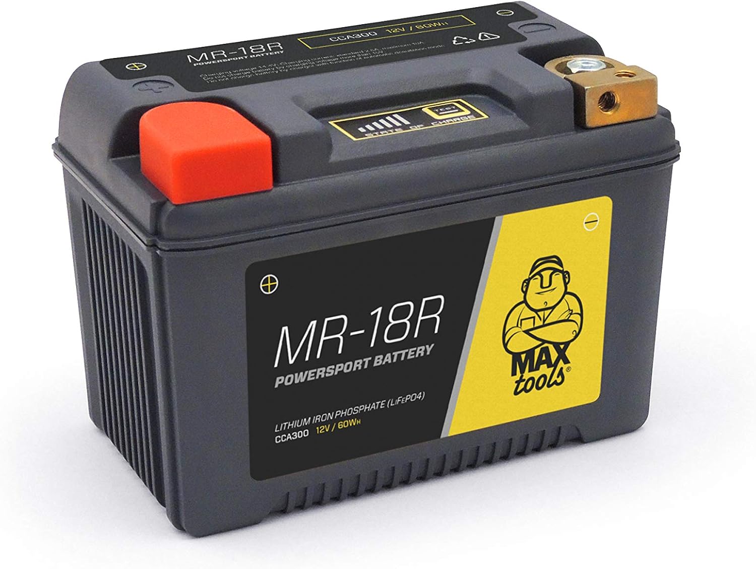Detalle 2 de MAXTOOLS MR-C22S Batteria 12 V LifePO4: leggera, resistente e pronta all’uso per moto, quad e ATV