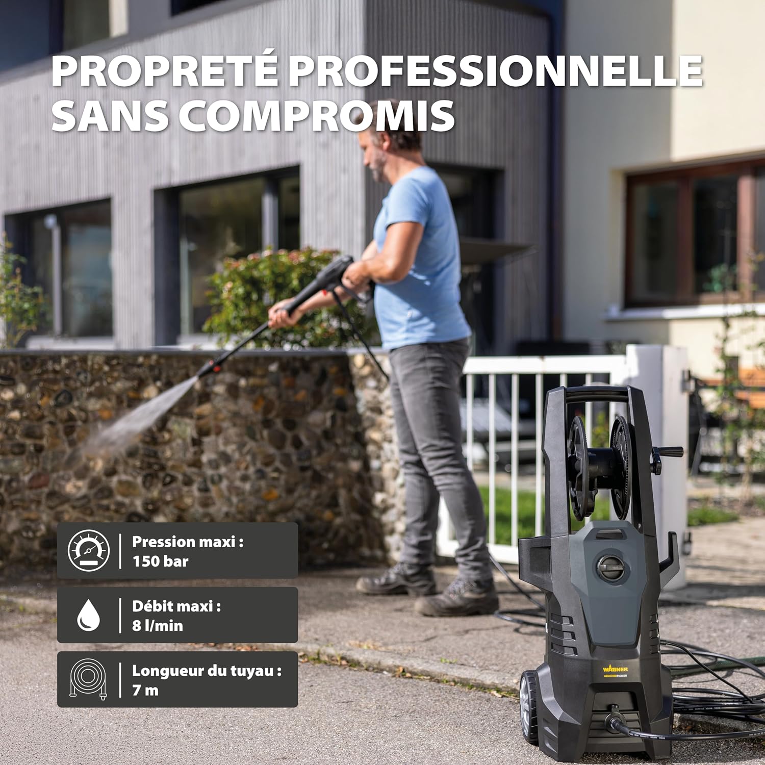 Detalle de WAGNER AQUASTORM Premium – nettoyeur haute pression puissant avec buse turbo et à mousse
