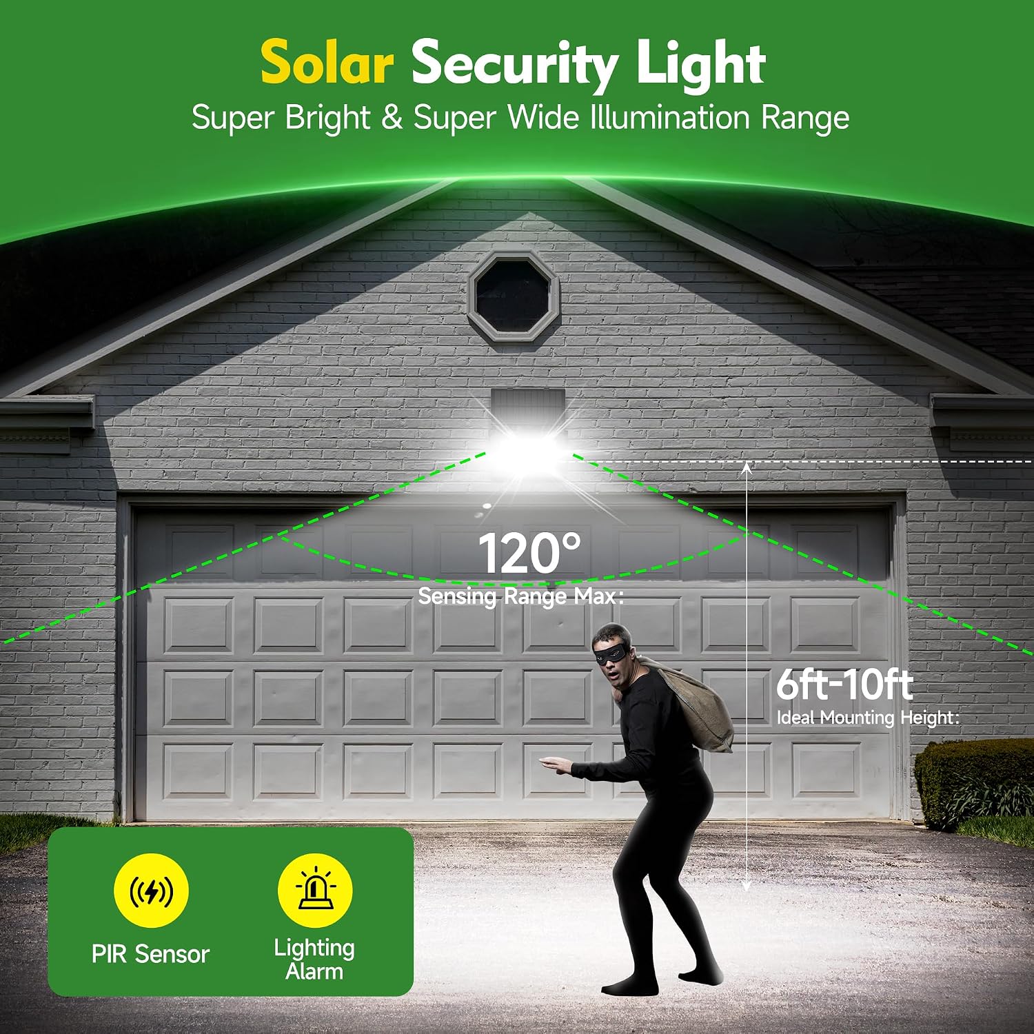 Detalle de OHAYORI Focos Solares Exterior 122 LED 2200 mAh