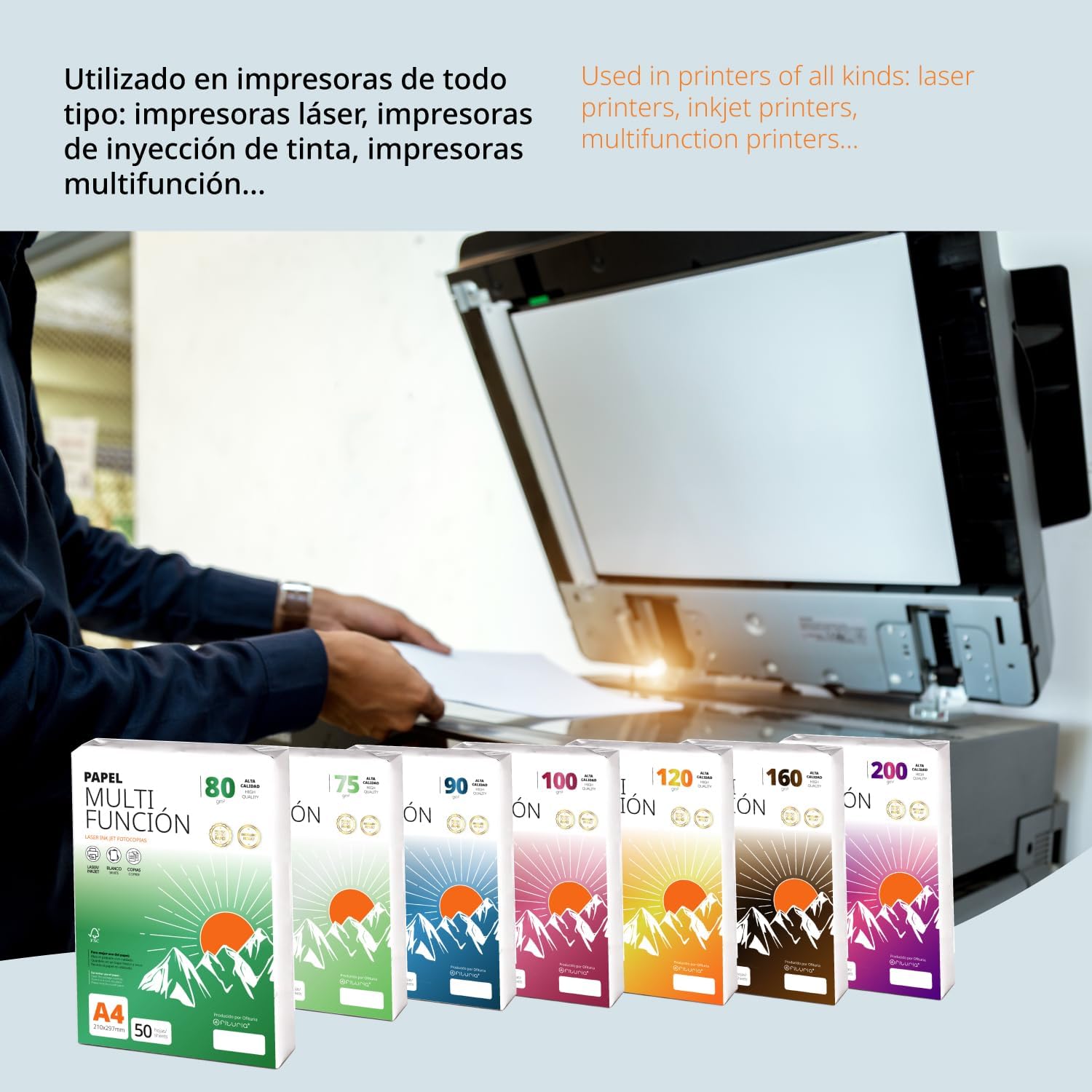 Thumbnail 6 de Foglio A4 100 g, 400 fogli – carta multiuso per stampa per ufficio