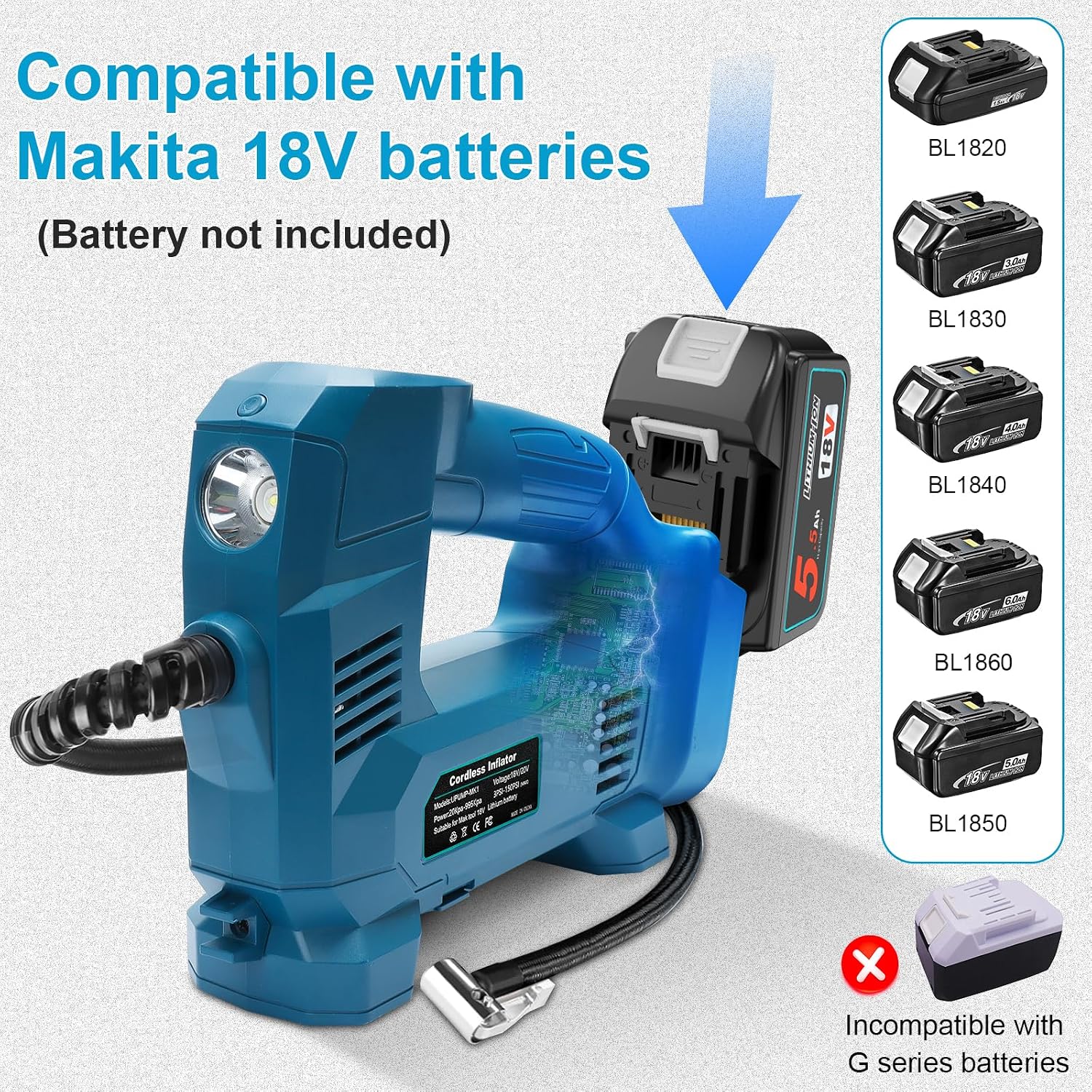 Detalle 2 de QUPERR Portable Tyre Inflator 10.34 Bar