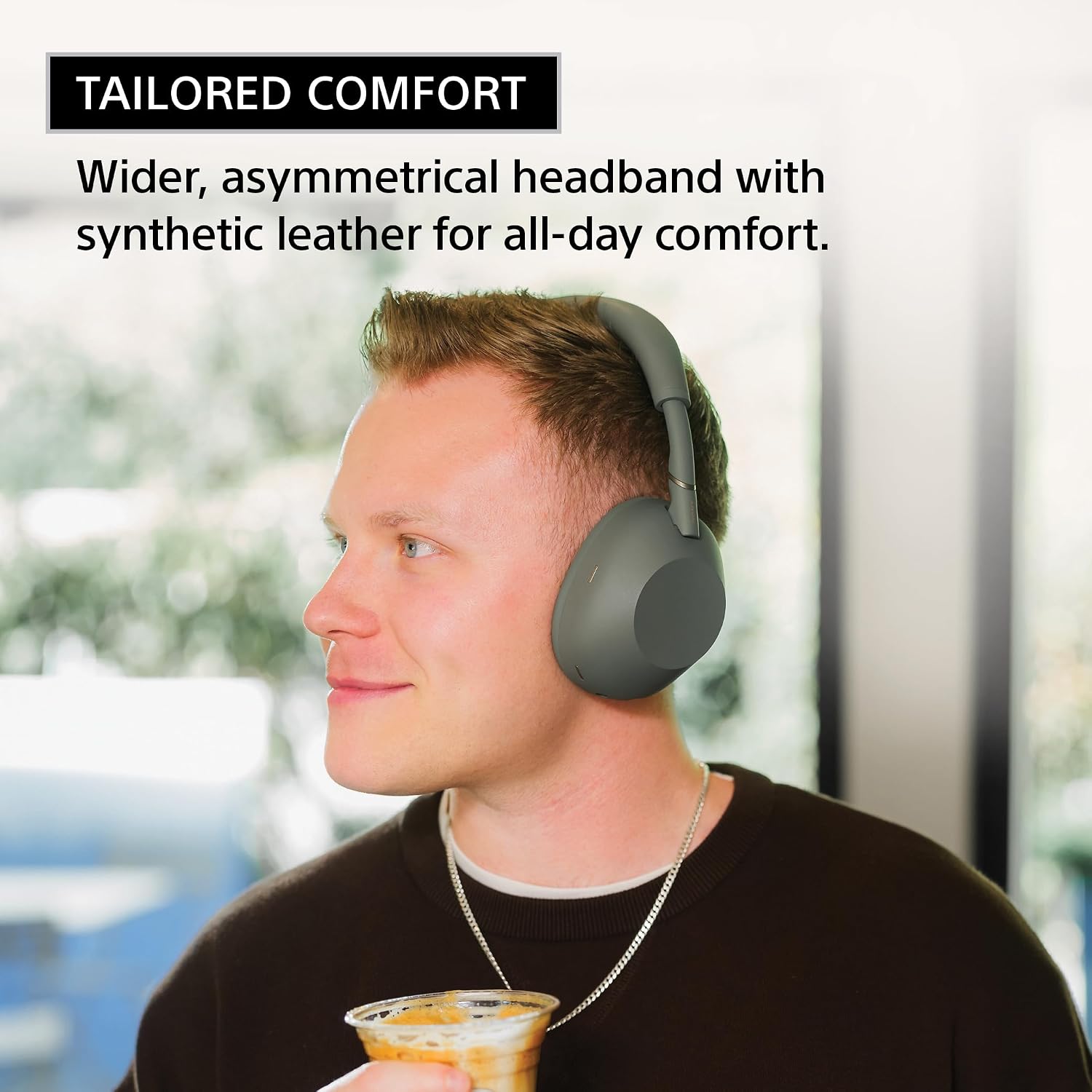 Detalle 2 de Sony WH-1000XM6 WH1000XM6/G Wireless Noise-Cancelling Headphones, 12 Mics