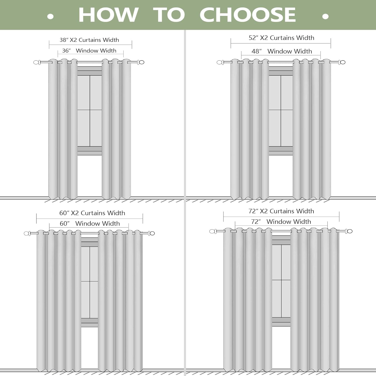 Detalle de Blackout Curtains for Bedroom - Dark Grey, 84 Inch, Triple Weave Thermal Drapes