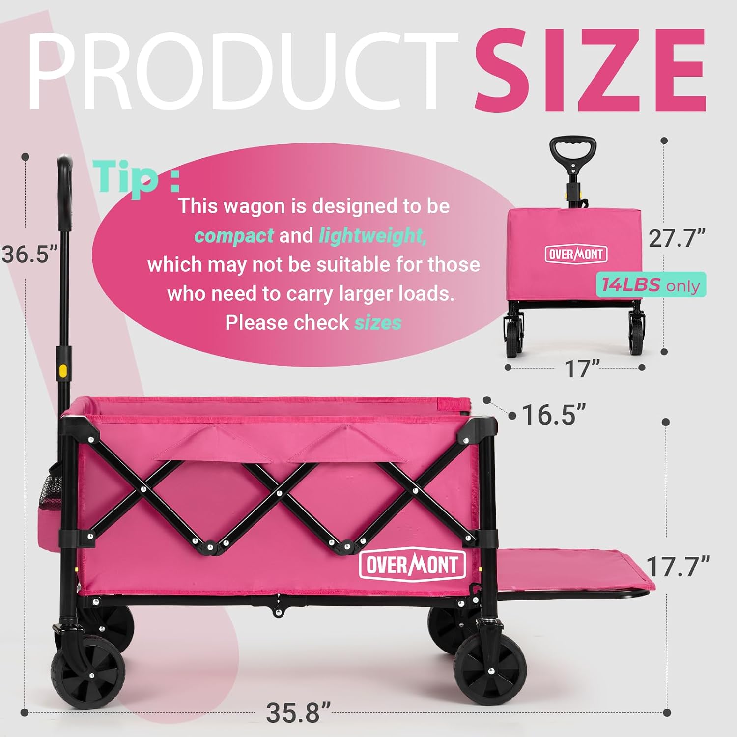 Detalle de OVERMONT Utility Wagon, 14 lb