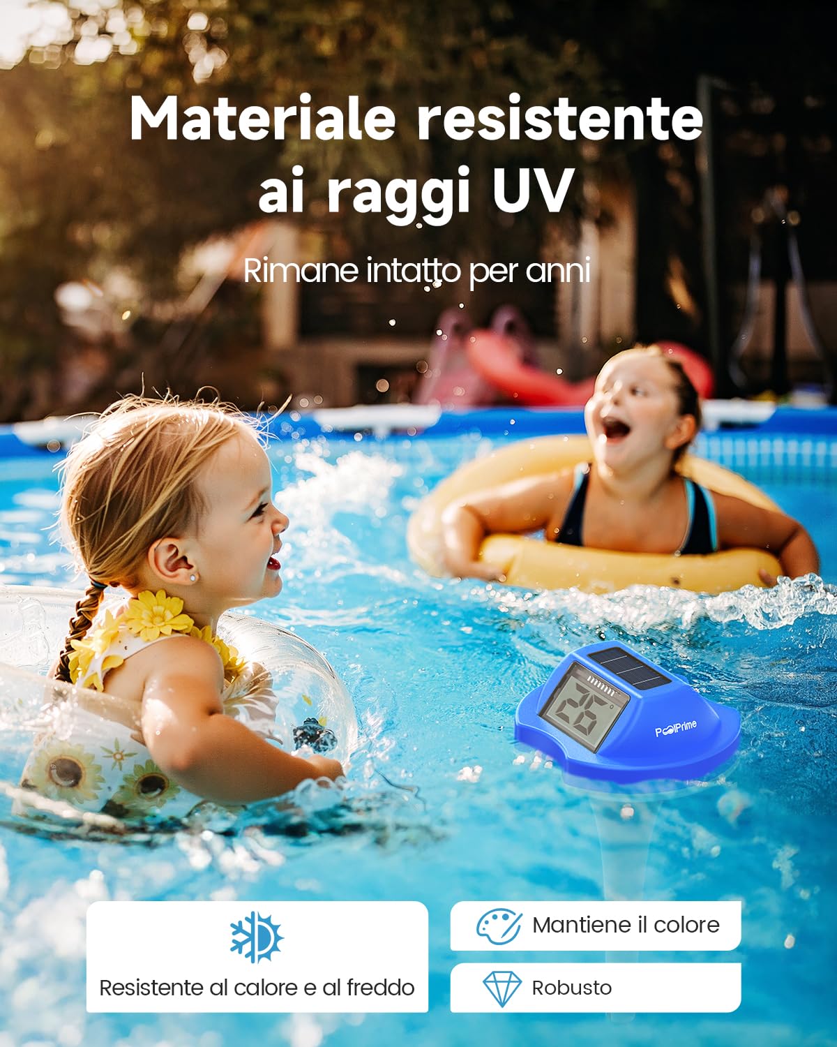 Thumbnail 6 de PoolPrime Termometro Piscina a Doppio Schermo: lettura facile, display rivolto in due lati e IPX7