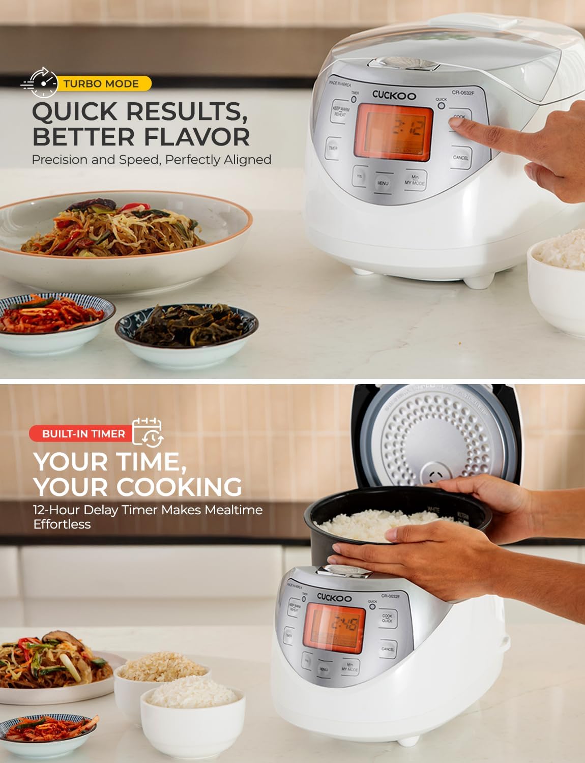 Thumbnail 4 de CUCKOO Micom Rice Cooker CR-0632F (6 cup uncooked / 12 cup cooked) with Fuzzy Logic, Delay Timer & Keep Warm