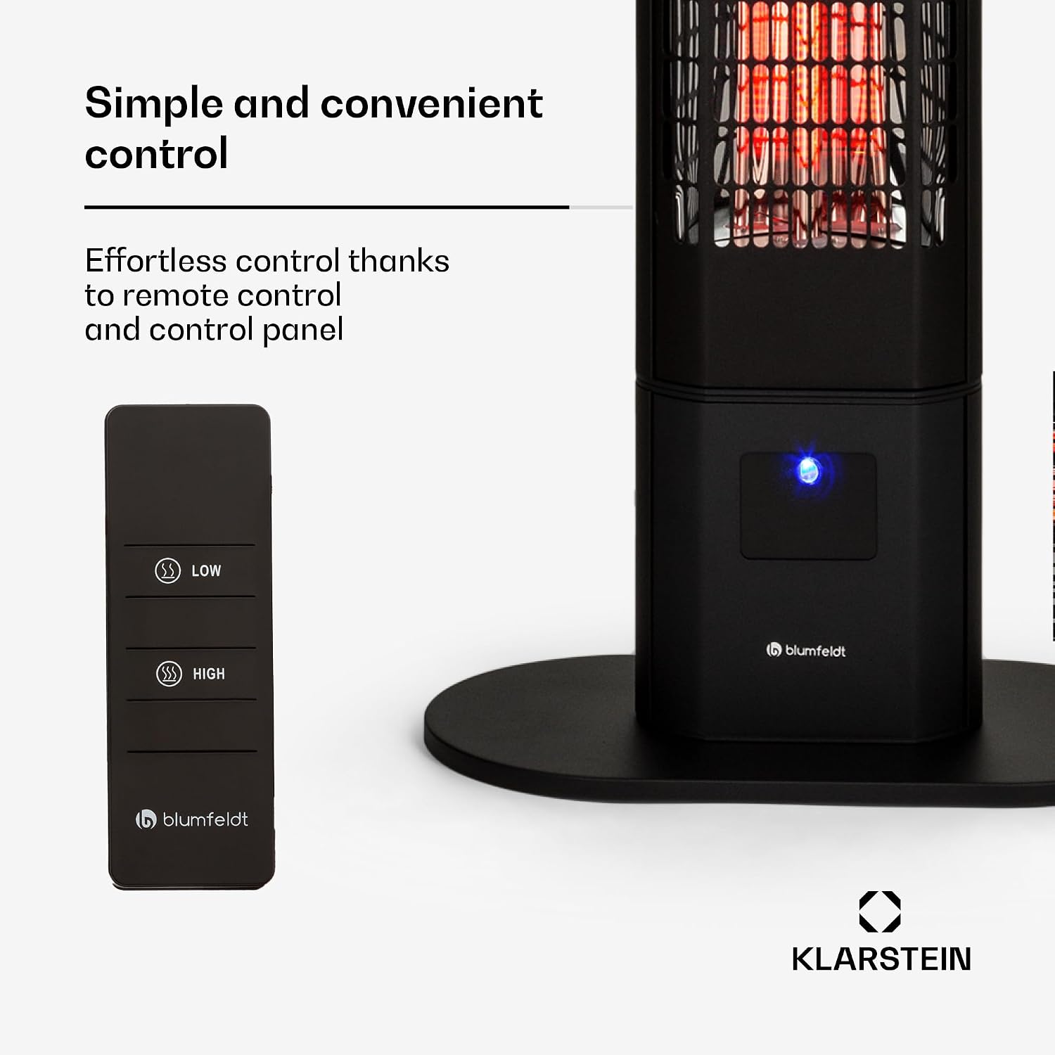 Detalle de blumfeldt Heat Guru HHG8-Goldbar 2x – promiennik tarasowy 3000 W z pilotem
