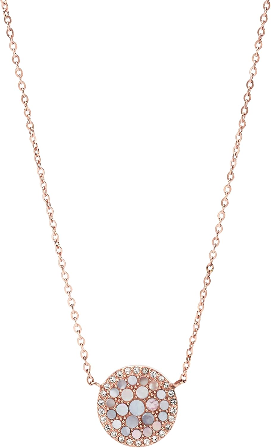 Detalle de Fossil Halskette Damen JF01740791 – Roségold, Perlmutt-Optik, Edelstahl, 40,6 cm + 5,1 cm Verlängerung