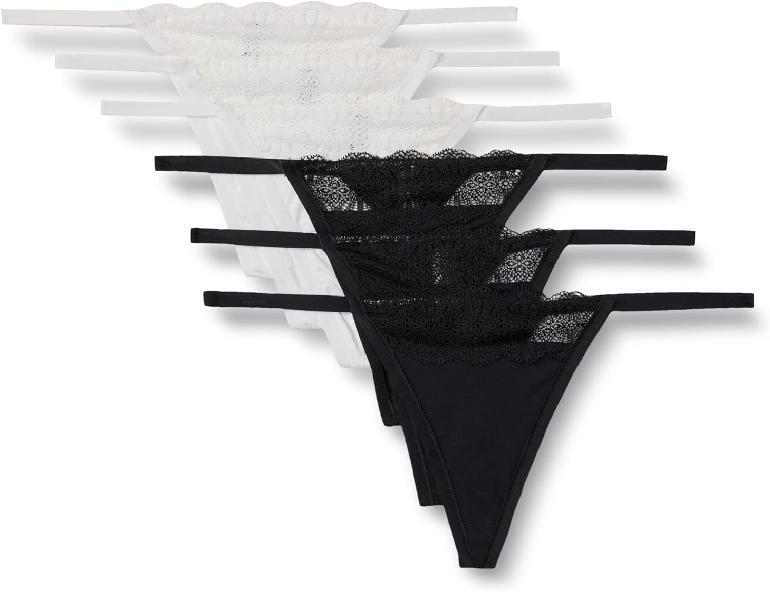 Thumbnail 4 de Amazon Essentials women’s peached microfibre with lace trim G-string (tanga de hilo)