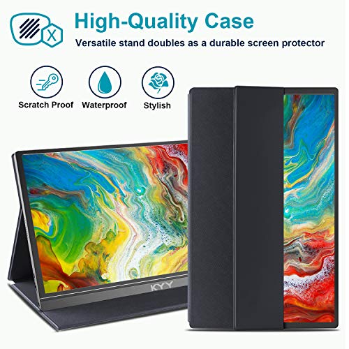 Detalle de KYY Portable Monitor 15.6" 1080P: Slim, versatile screen extender with cover