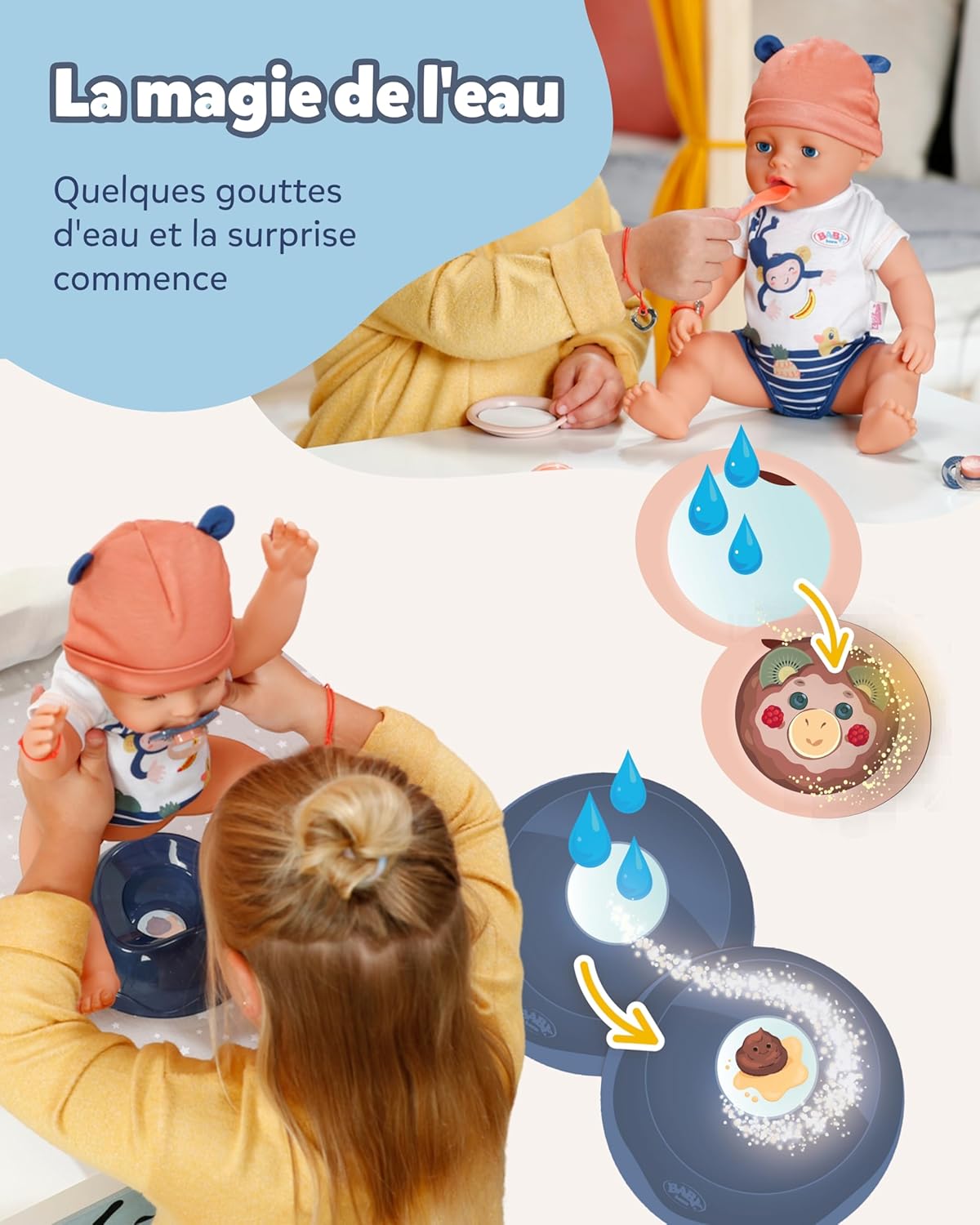 Thumbnail 2 de BABY born Emma Style Jungle — Poupée bébé 43 cm, 10 fonctions et accessoires (unisexe, sans piles)