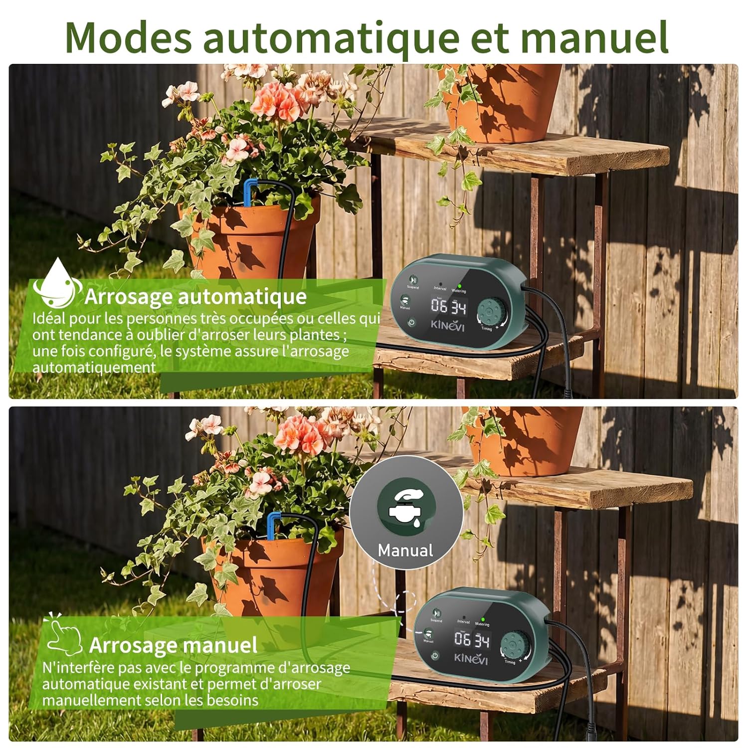 Thumbnail 5 de KINEVI Solar Irrigation System, 3W Auto Watering Kit for 15 Pots