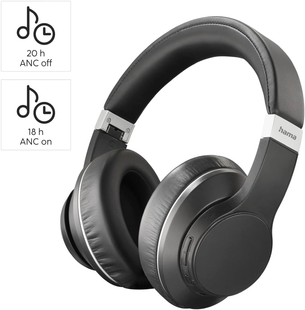 Thumbnail 1 de Hama Passion Voyage Bluetooth Over-Ear Headphones with ANC, Touch Control & Wireless Charging (Black)