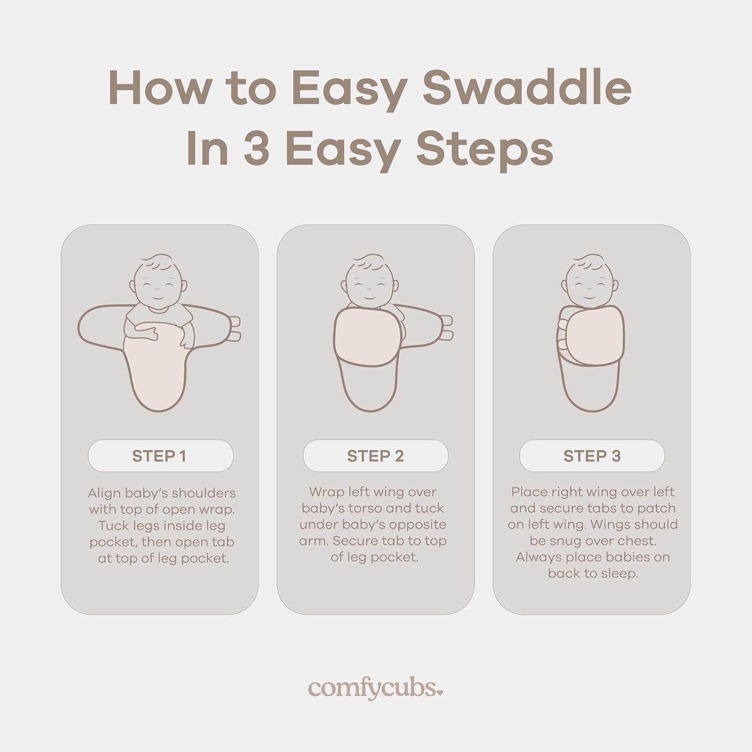 Thumbnail 5 de Comfy Cubs Easy Swaddle Blanket 3 Pack