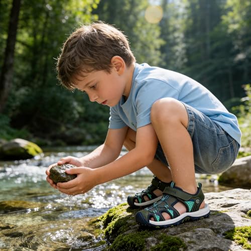 Thumbnail 1 de Mishansha Sandalias de Verano para Niños con Puntera Cerrada – Verdes, Talla 29
