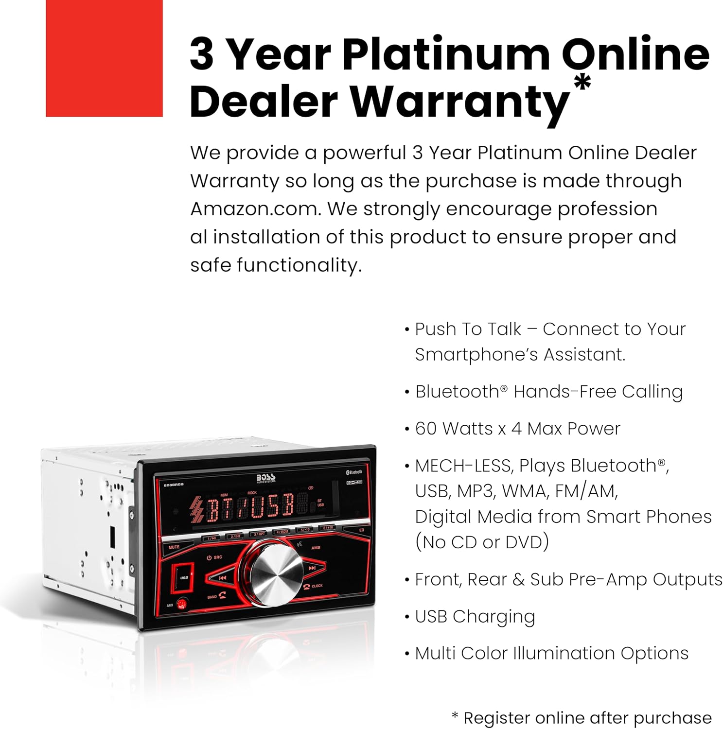 Thumbnail 1 de BOSS Audio Systems 820BRGB Car Stereo 60W 📻