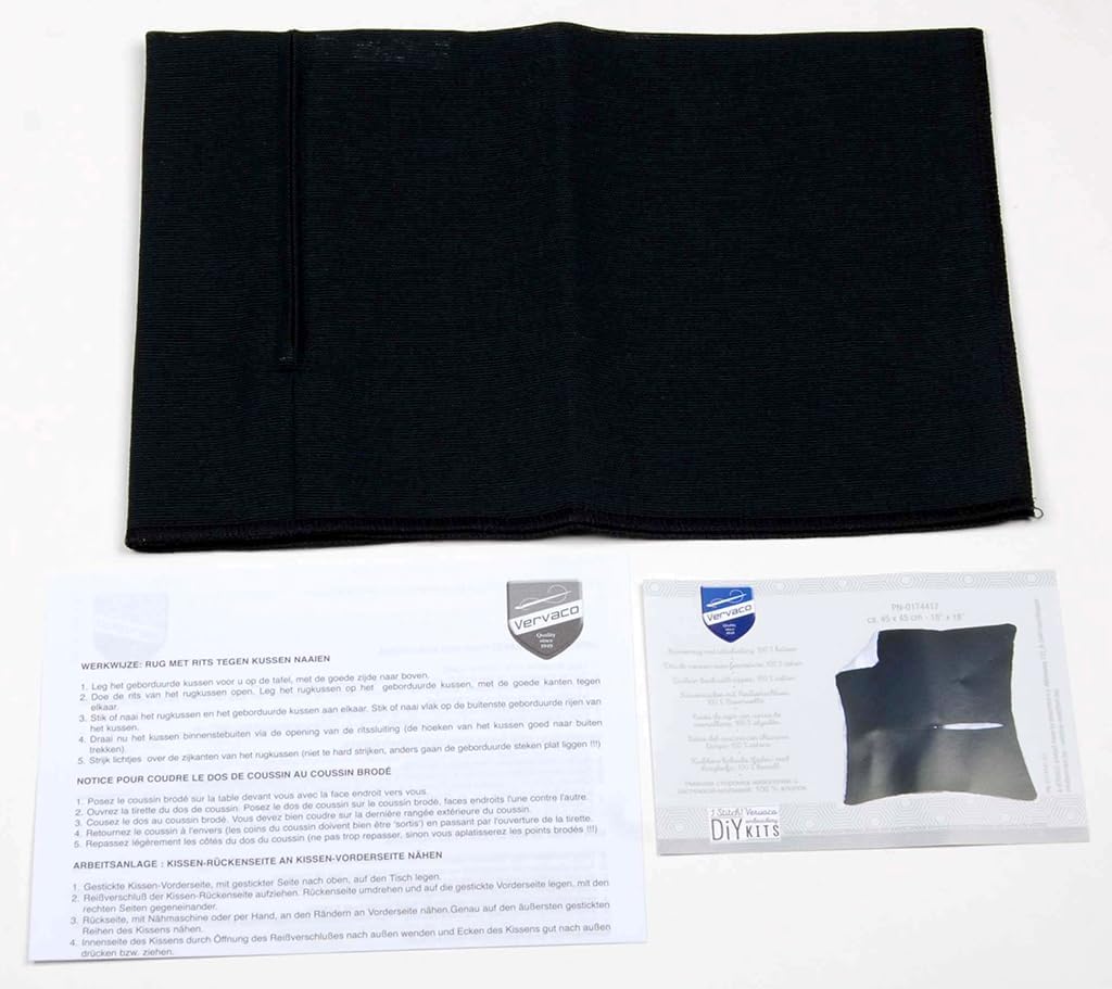 Thumbnail 2 de Vervaco Kit Cojín 45x45 cm Negro para Bordar 🛋