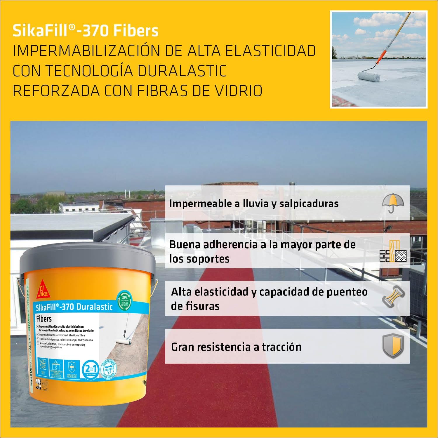 Detalle 2 de SIKA SikaFill 370 Fibers - Impermeabilización con fibras 🏠