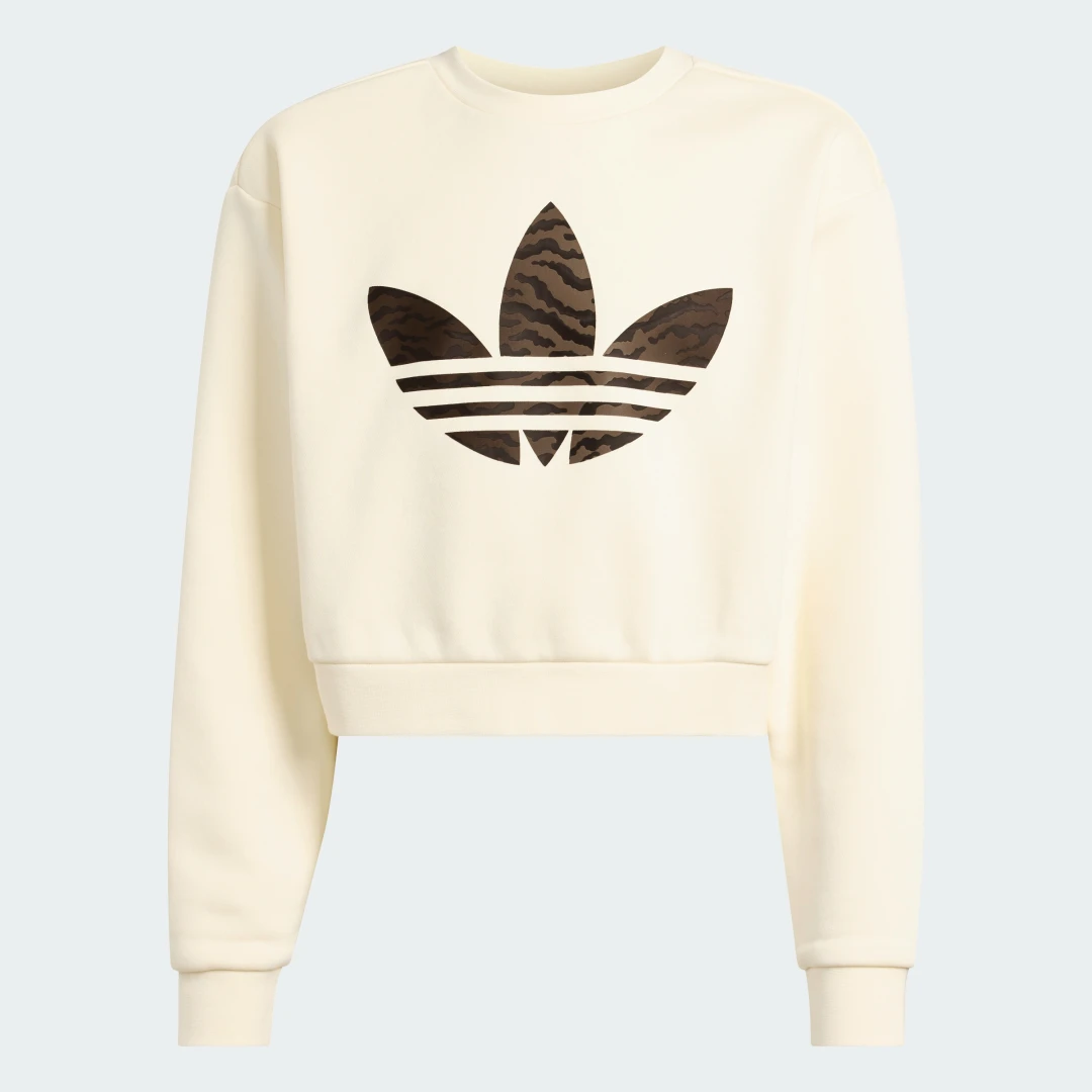 Detalle de SUDADERA HOLGADA DE CUELLO REDONDO BOXY de Adidas — versión en Blanco