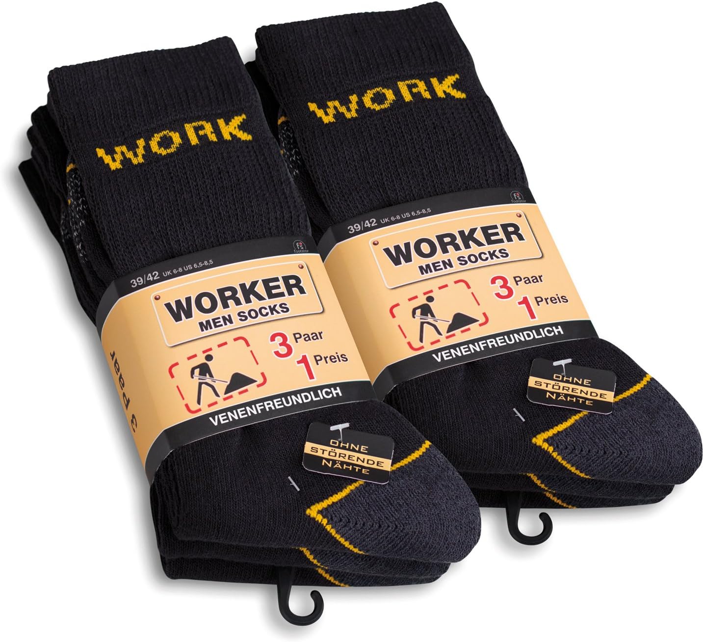 Thumbnail 3 de MT Men's Work and Leisure Socks, Reinforced Heel and Toe, Terry Sole