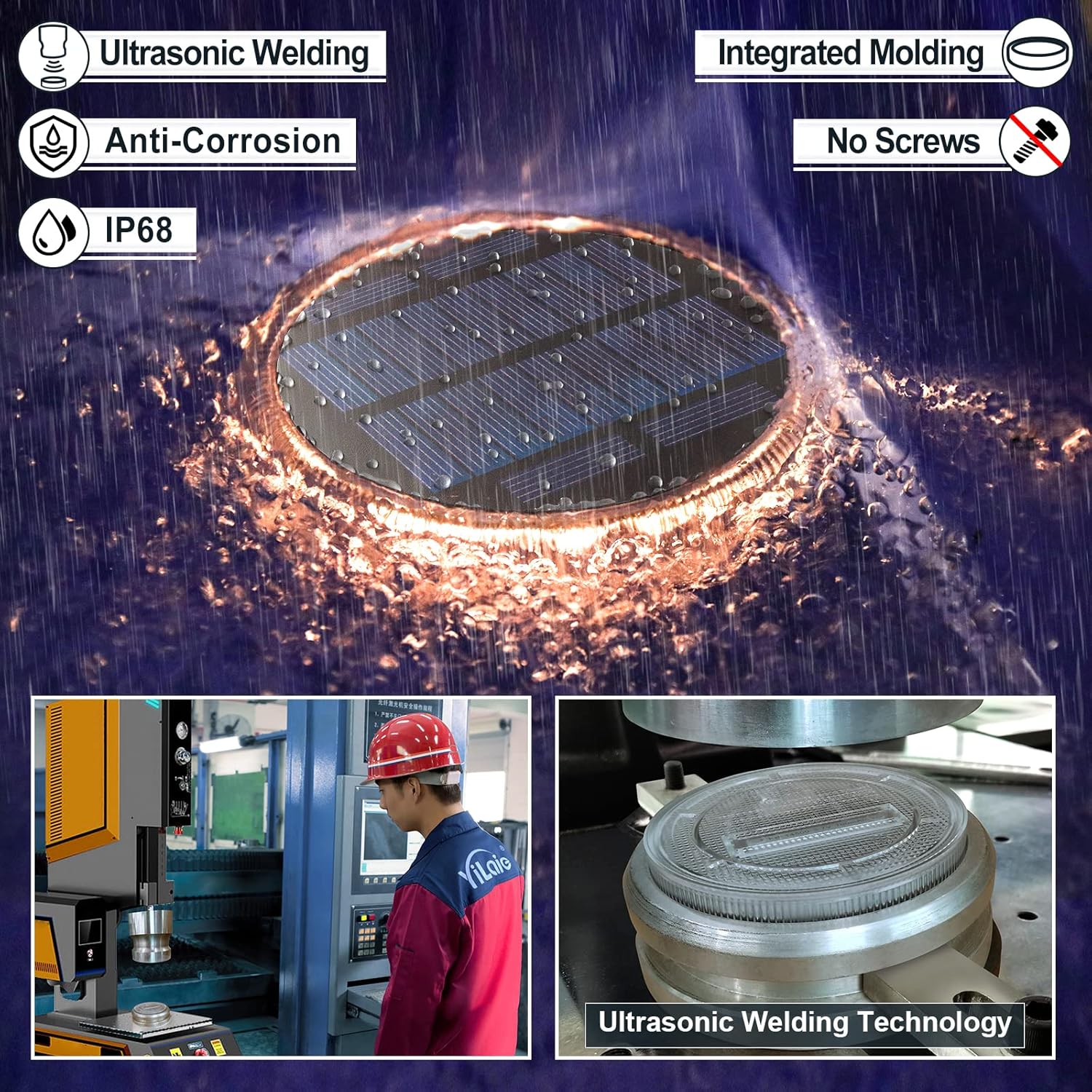 Thumbnail 2 de YiLaie Luci Solari da Giardino per Passerella IP68, faretto LED bianco caldo auto on/off