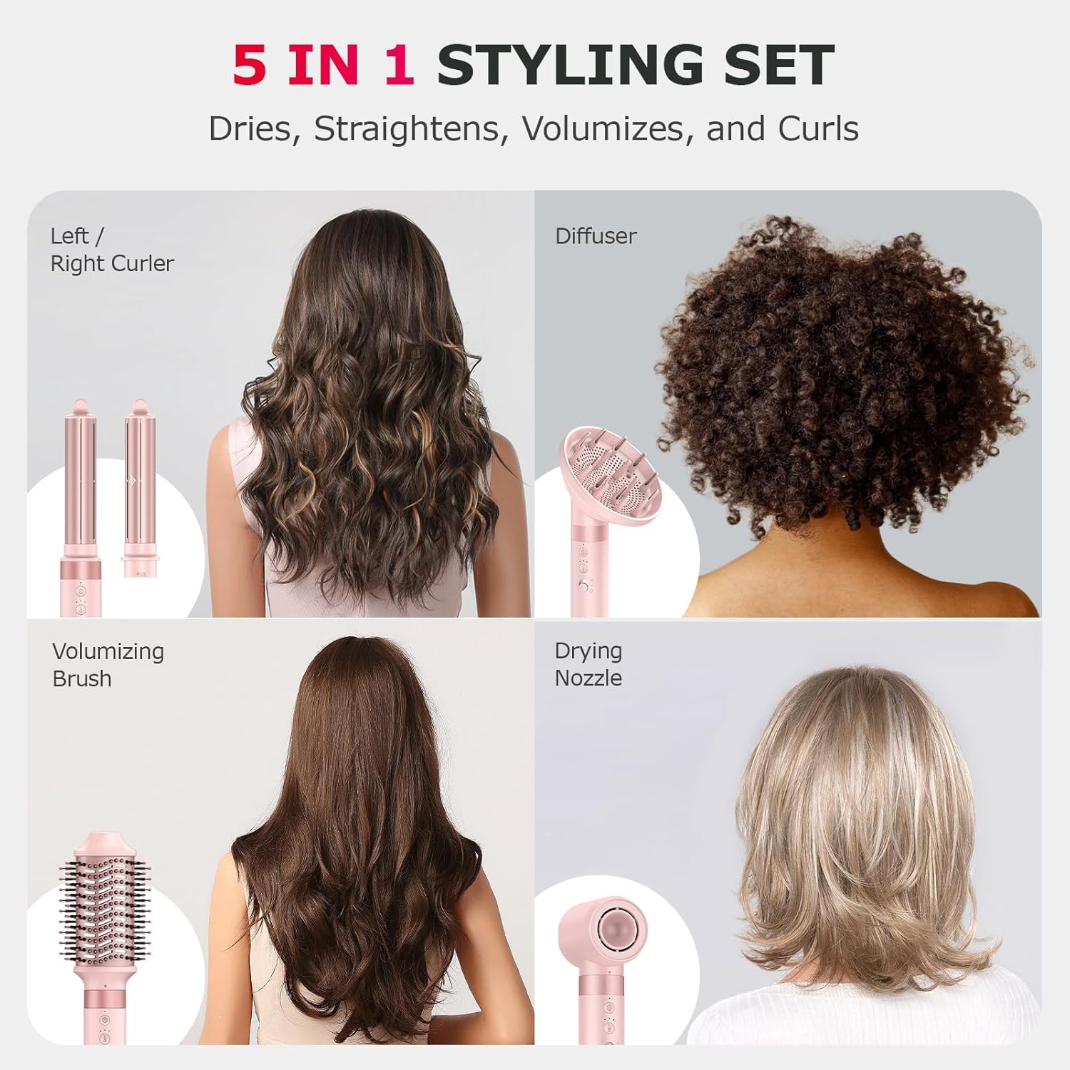 Detalle de MESCOMB 5-in-1 Hairstyler mit 110.000 U/min