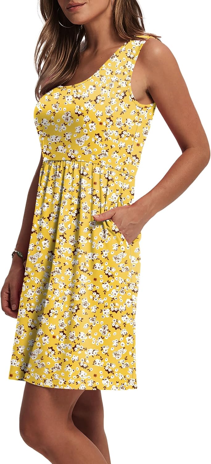 Detalle de WIHOLL Women's Summer A-Line Dress with Pockets