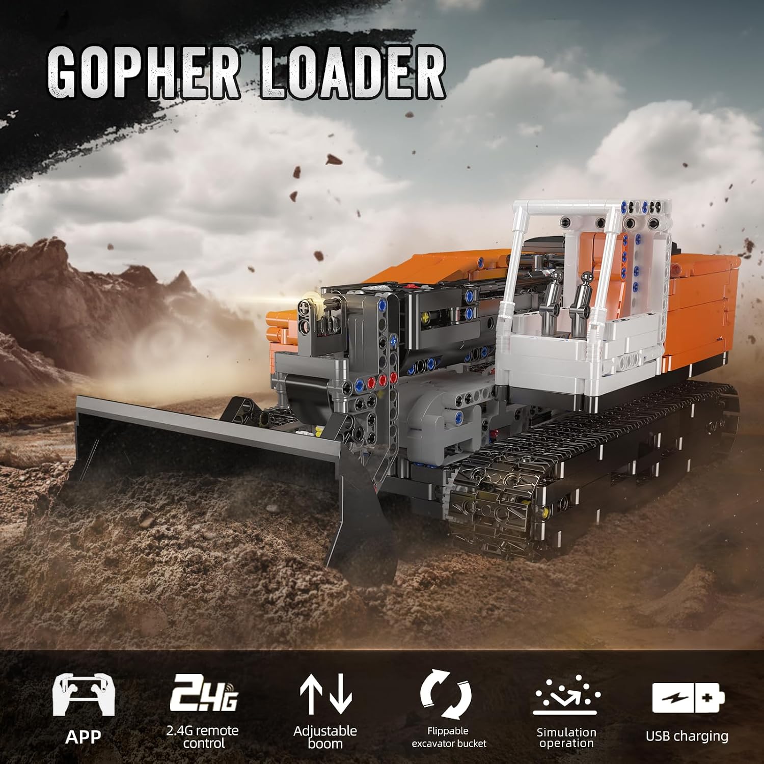 Thumbnail 4 de Mould King 17054 Technic Bulldozer con control app