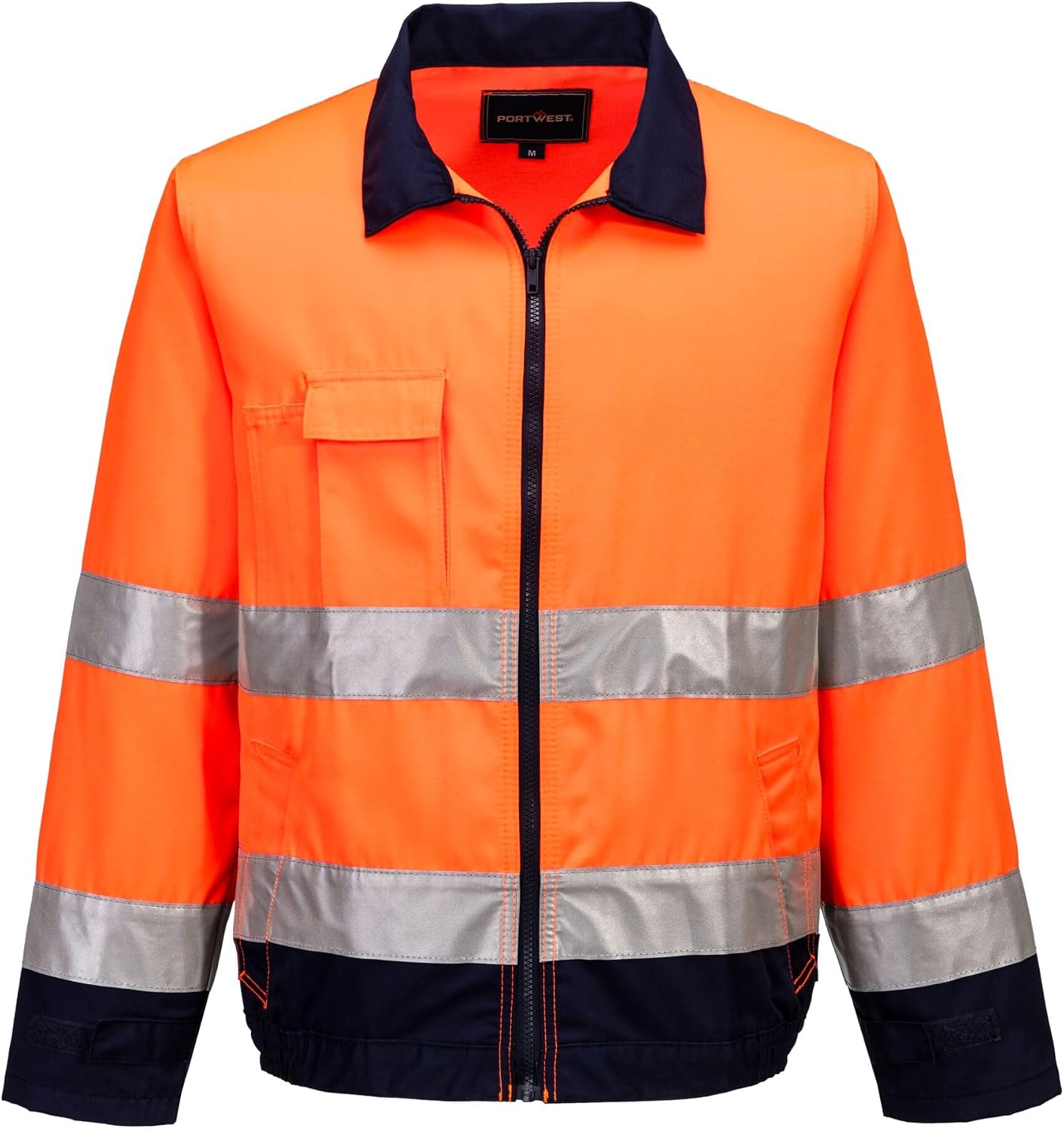 Detalle de Portwest TX70 Madrid Hi-Vis werkjas met vier zakken en vlekwerende afwerking