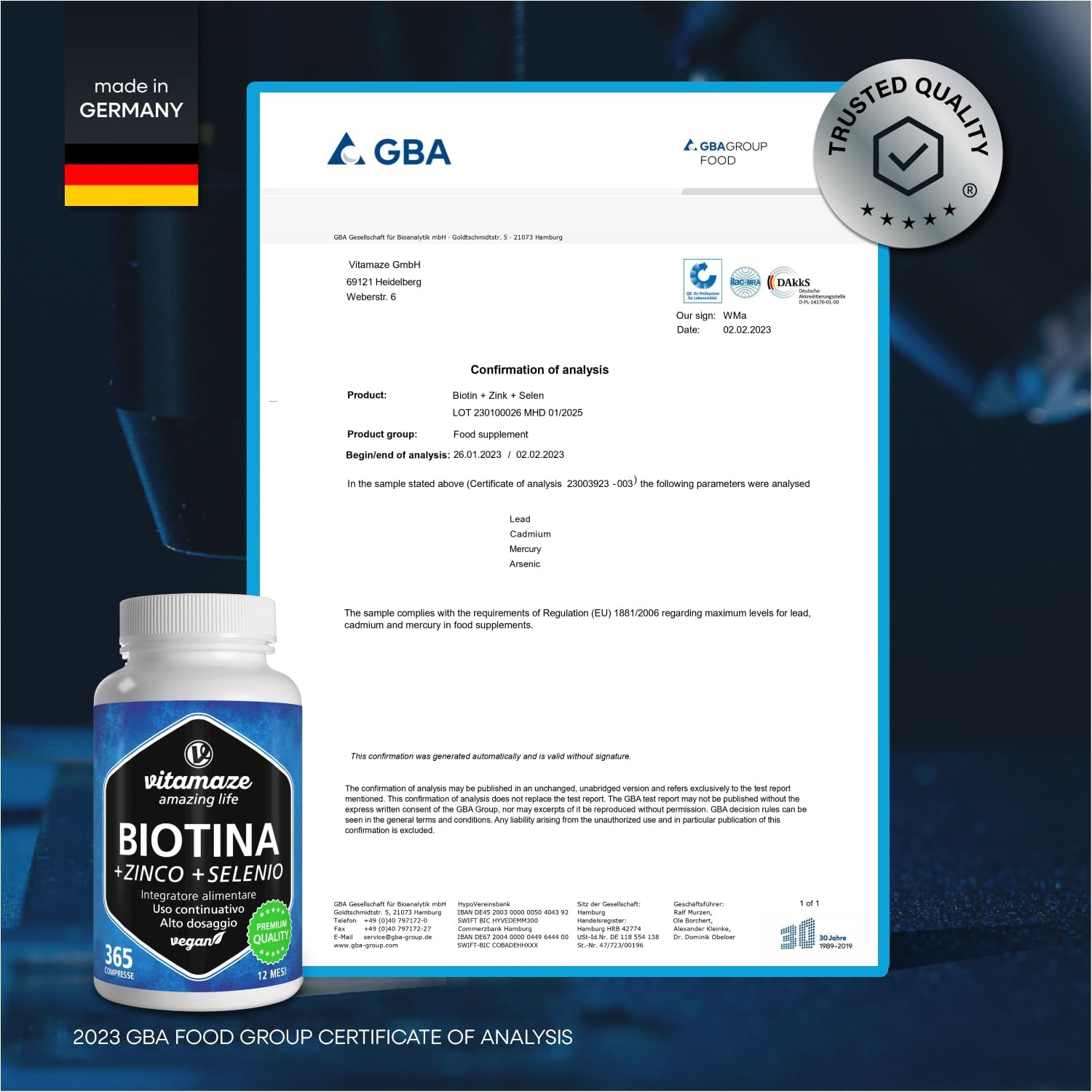 Thumbnail 6 de Biotine Complexe 10.000 mcg + sélénium et zinc – 365 micro-comprimés vegan (Vitamine B8)