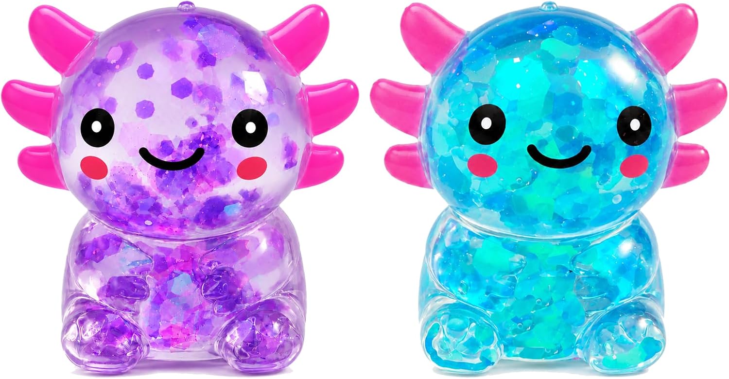 Thumbnail 6 de Axolotl Squishy Toy: Glitter Fidget for Stress Relief (Bluepink)