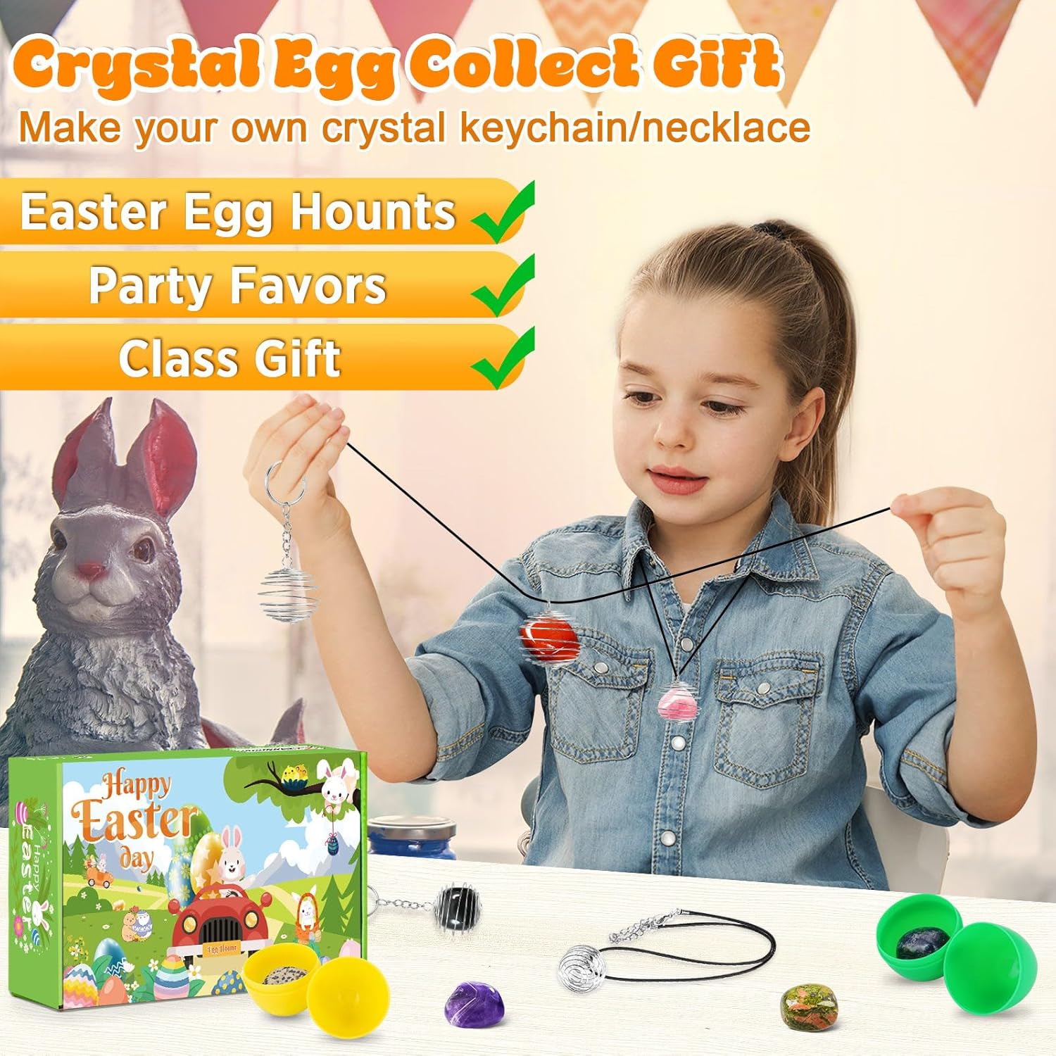 Thumbnail 2 de Ludmila 15-Piece Prefilled Easter Eggs with Gemstone Crystals (Filled Eggs, Egg Hunt & Basket Stuffers)