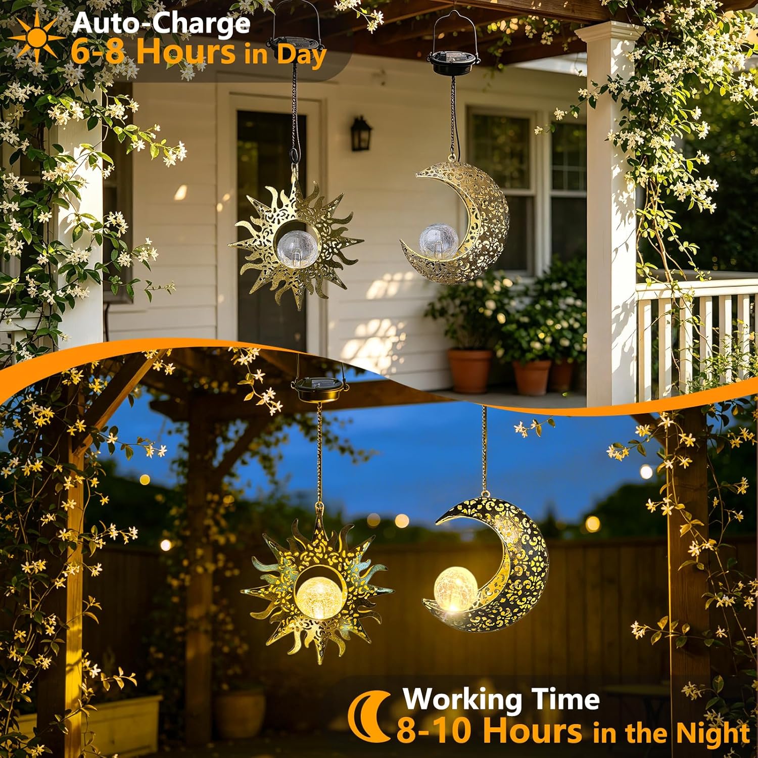 Detalle de Solar Hanging Lanterns in Bronze Metal