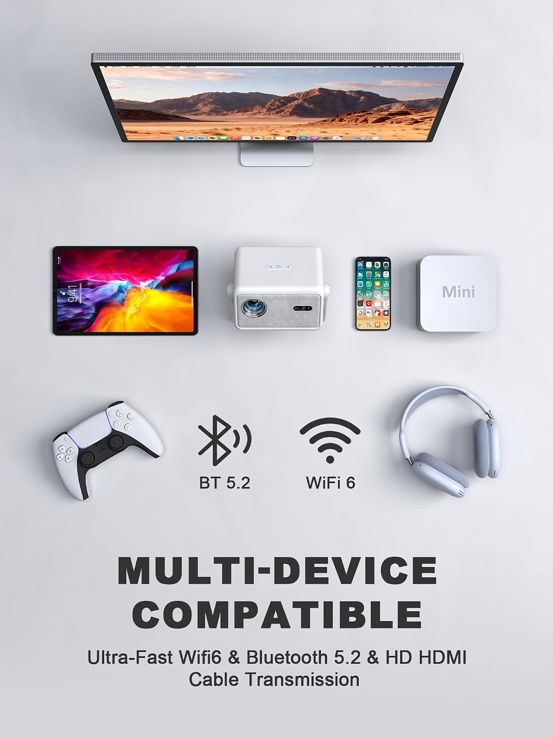 Thumbnail 6 de VISSPL Now with Netflix & 3500 ANSI 4K Smart Projector: Portable Home Theater with Auto Focus