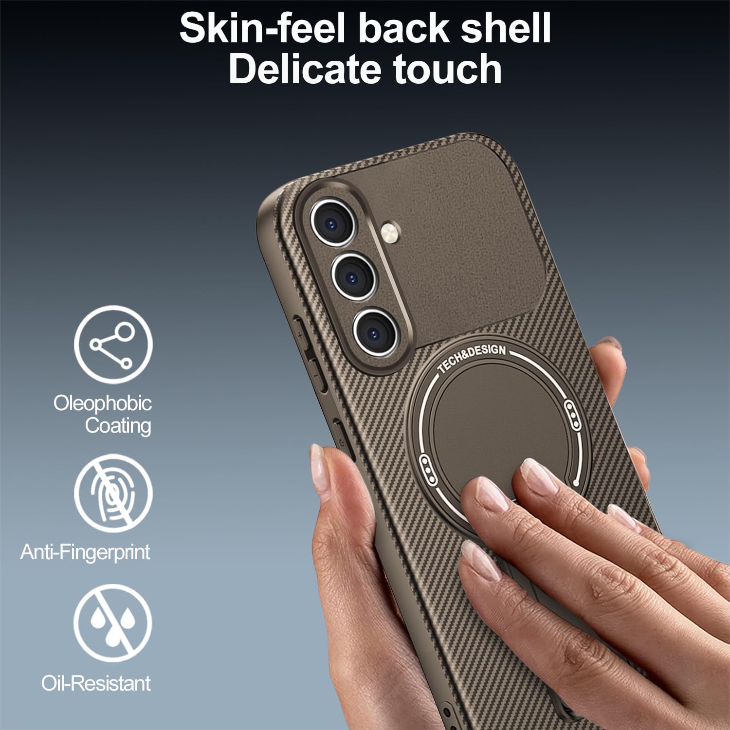 Thumbnail 4 de Asuwish Carbon Fibre Case with Tempered Glass for Samsung Galaxy S24 FE 5G