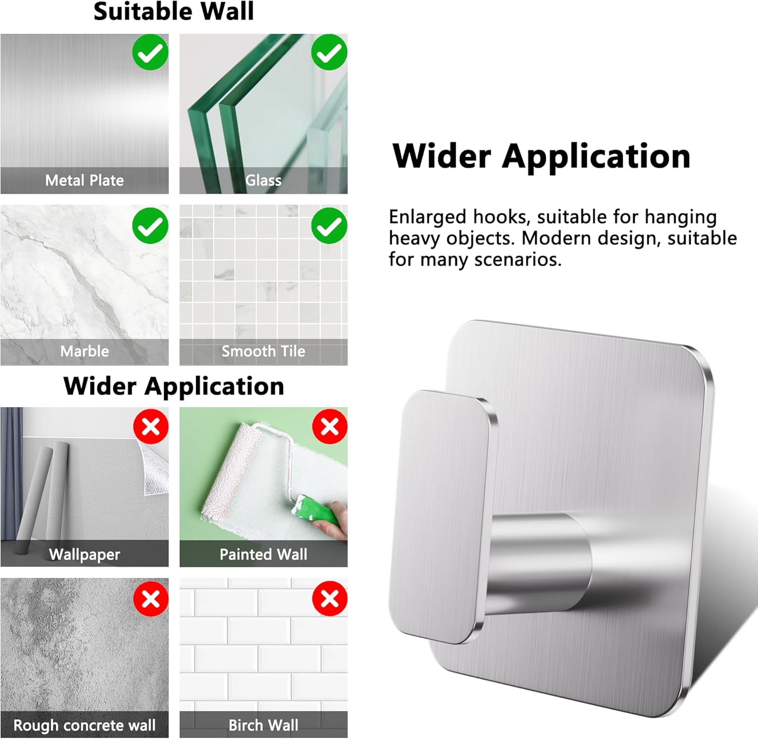 Thumbnail 6 de Aikzik Large Self Adhesive Hooks 4 Pack 10kg