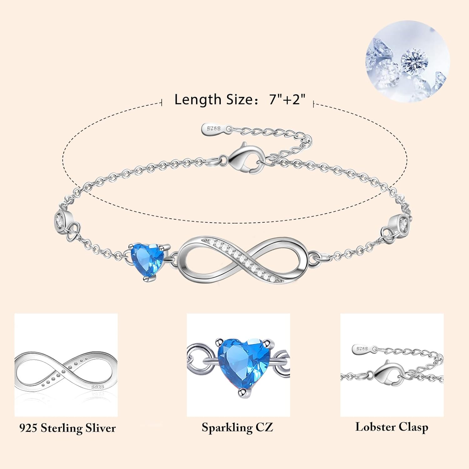 Thumbnail 1 de Tusuzik Bracciale Argento 925 Infinito 17+5 cm