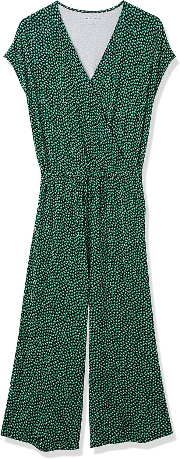 Thumbnail 5 de Amazon Essentials Damen Kurzärmeliger Wickel-Overall mit weitem Crop-Bein