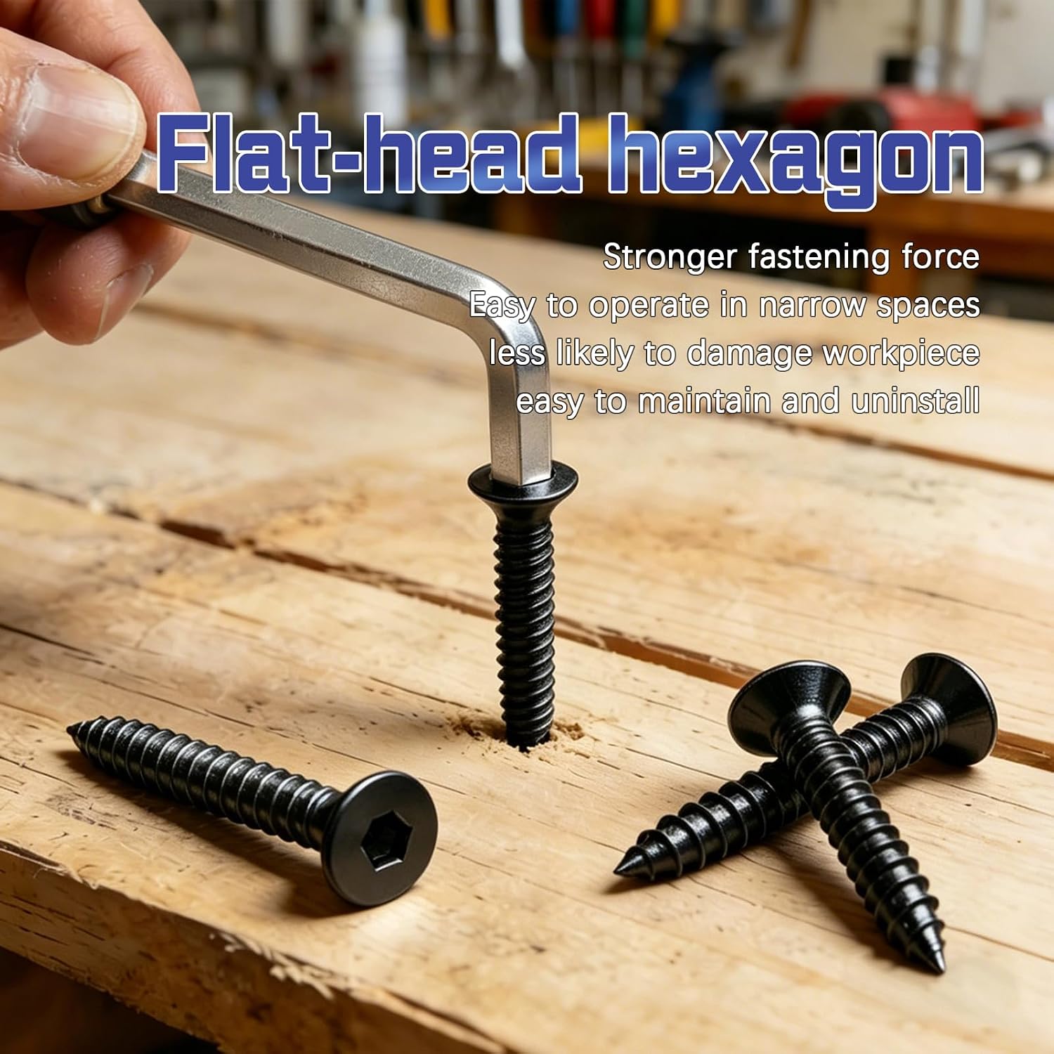 Thumbnail 6 de INDPROD #8 x 1/2" Self-Tapping Screws, 200-Piece Black Zinc Set