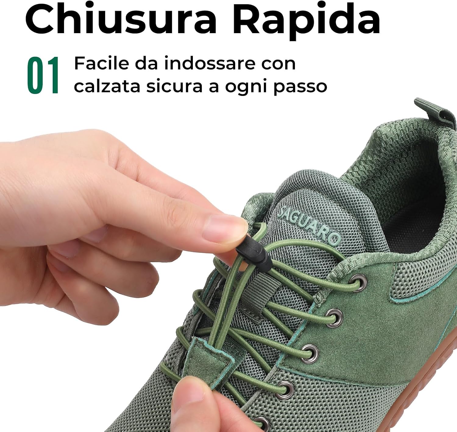 Detalle de Saguaro Unisex Scarpe Barefoot Sportive Punta Larga – versatili per camminata e uso quotidiano