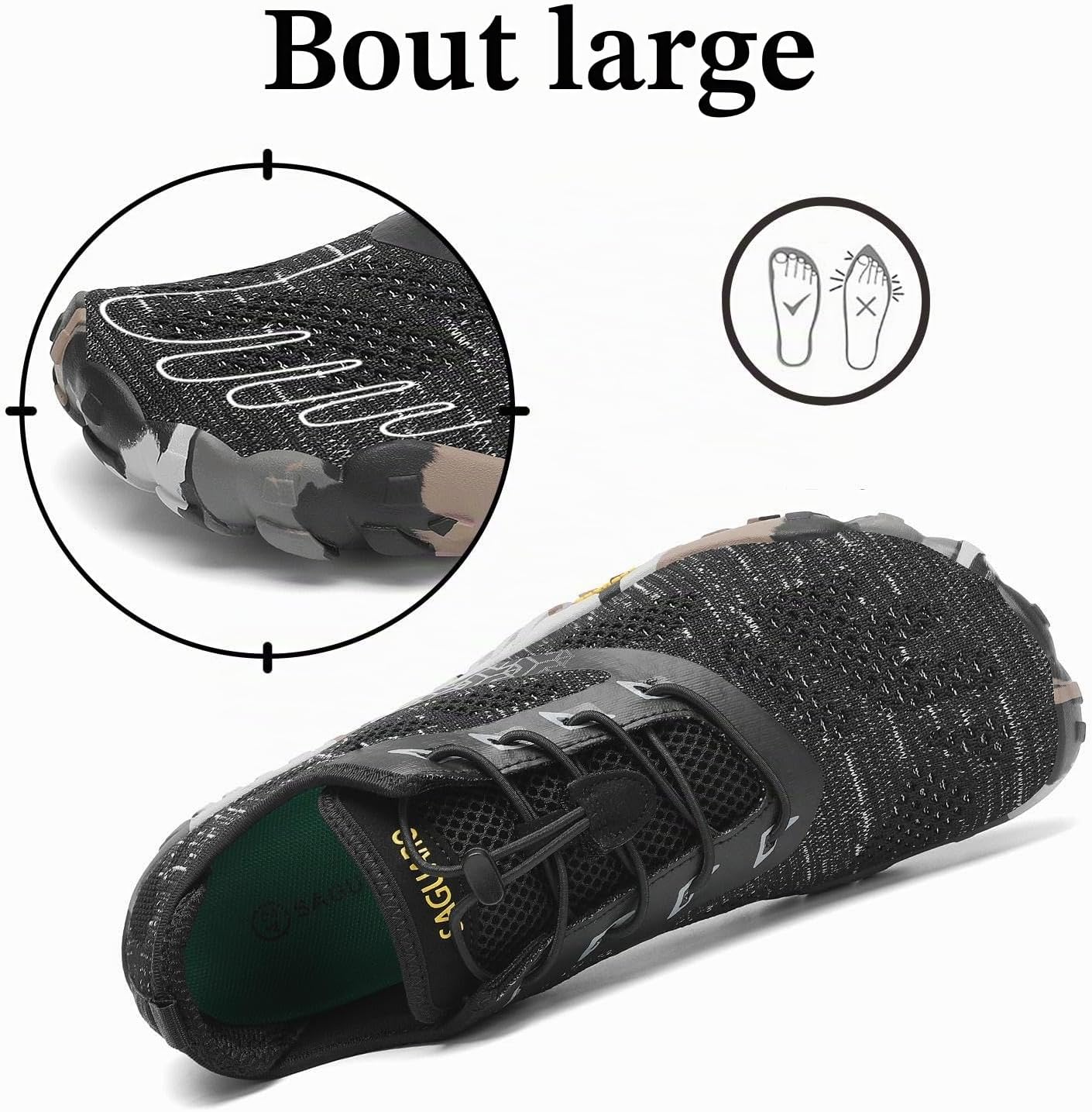 Detalle de SAGUARO Chaussures Minimalistes Barefoot – Légères, respirantes et zéro drop avec boîte à orteils large