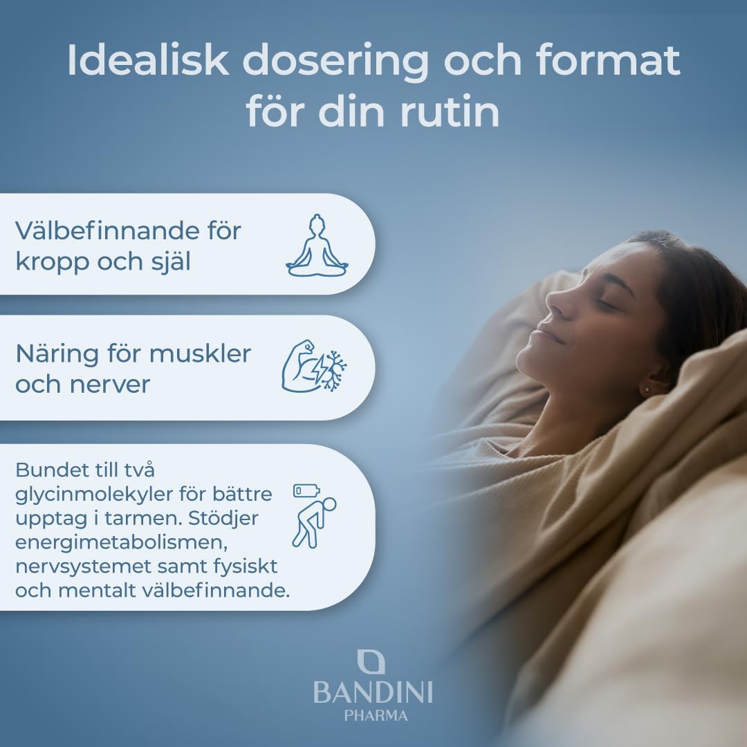 Detalle de BANDINI magnesiumglycinat, 180 kapslar med B1, B6 och B12, vegansk