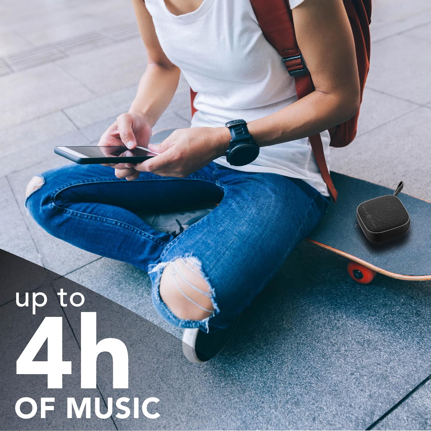 Detalle de Music Sound Mini enceinte Bluetooth 3 W, autonomie jusqu’à 4 heures, noir