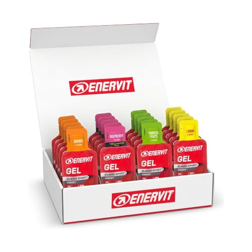 Detalle de Enervit Gel Energetico con Vitamine – confezione assortita da 20 gel, 20 g di carboidrati, vegan e senza glutine