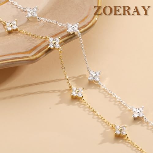 Thumbnail 6 de ZOERAY Bracelet Femme Argent 925 Or avec Trefle à 4 Feuilles Réglable